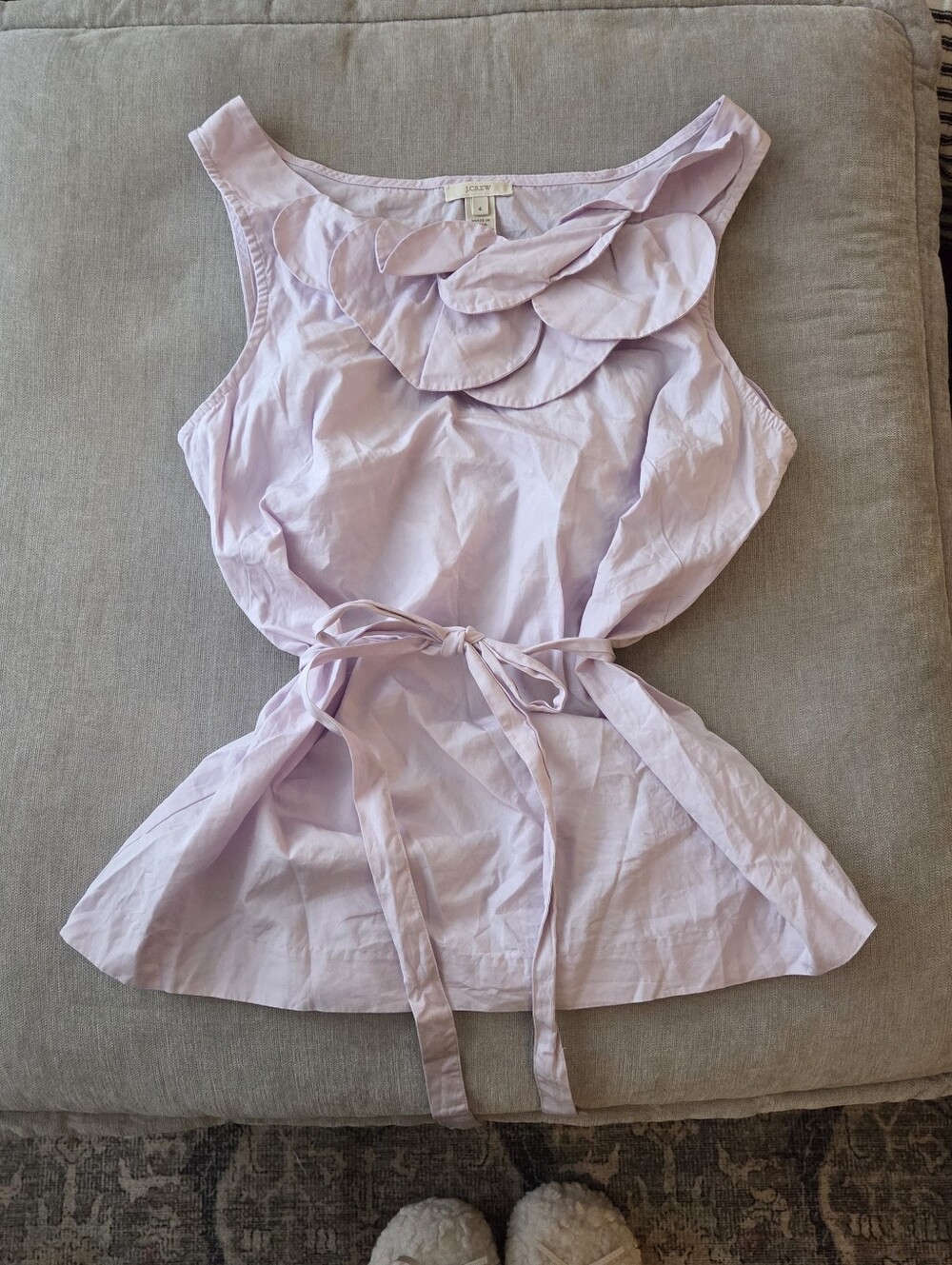 100% Cotton J.Crew Lilac Tie Sleeveless Top